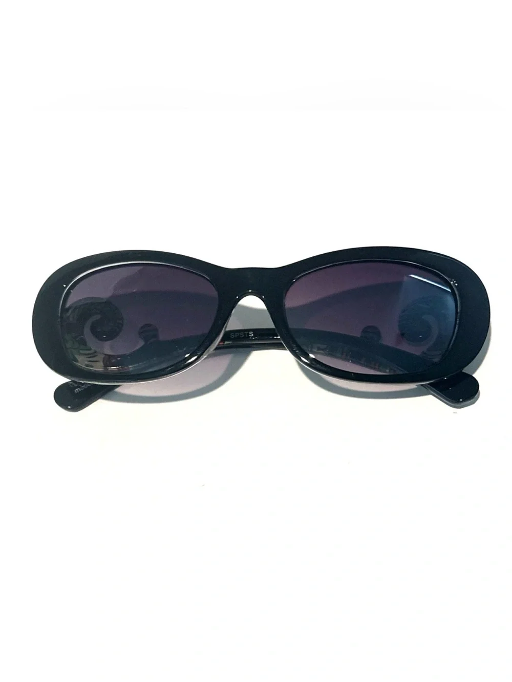 Women's Black Baroque Sunglasses with Floral Swirl Temples